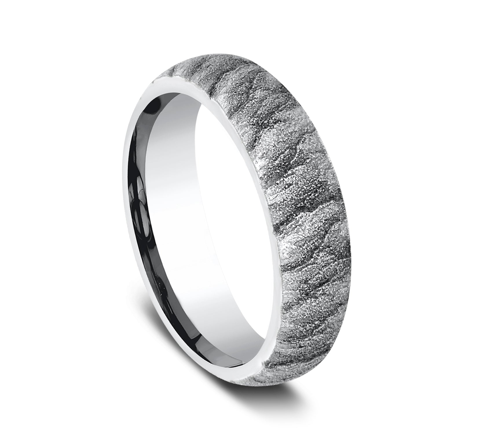 THE CASCADE 6mm, Comfort fit, White Cobalt, Lava rock texture
