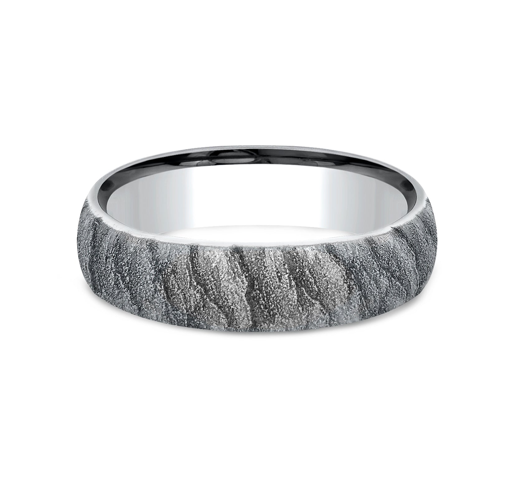 THE CASCADE 6mm, Comfort fit, White Cobalt, Lava rock texture