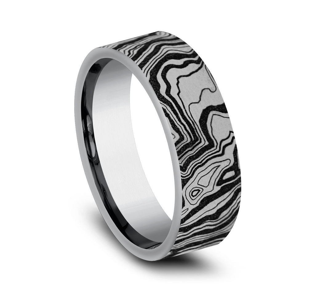 THE EXPLORER 7mm, Comfort fit, Tungsten, Topography pattern