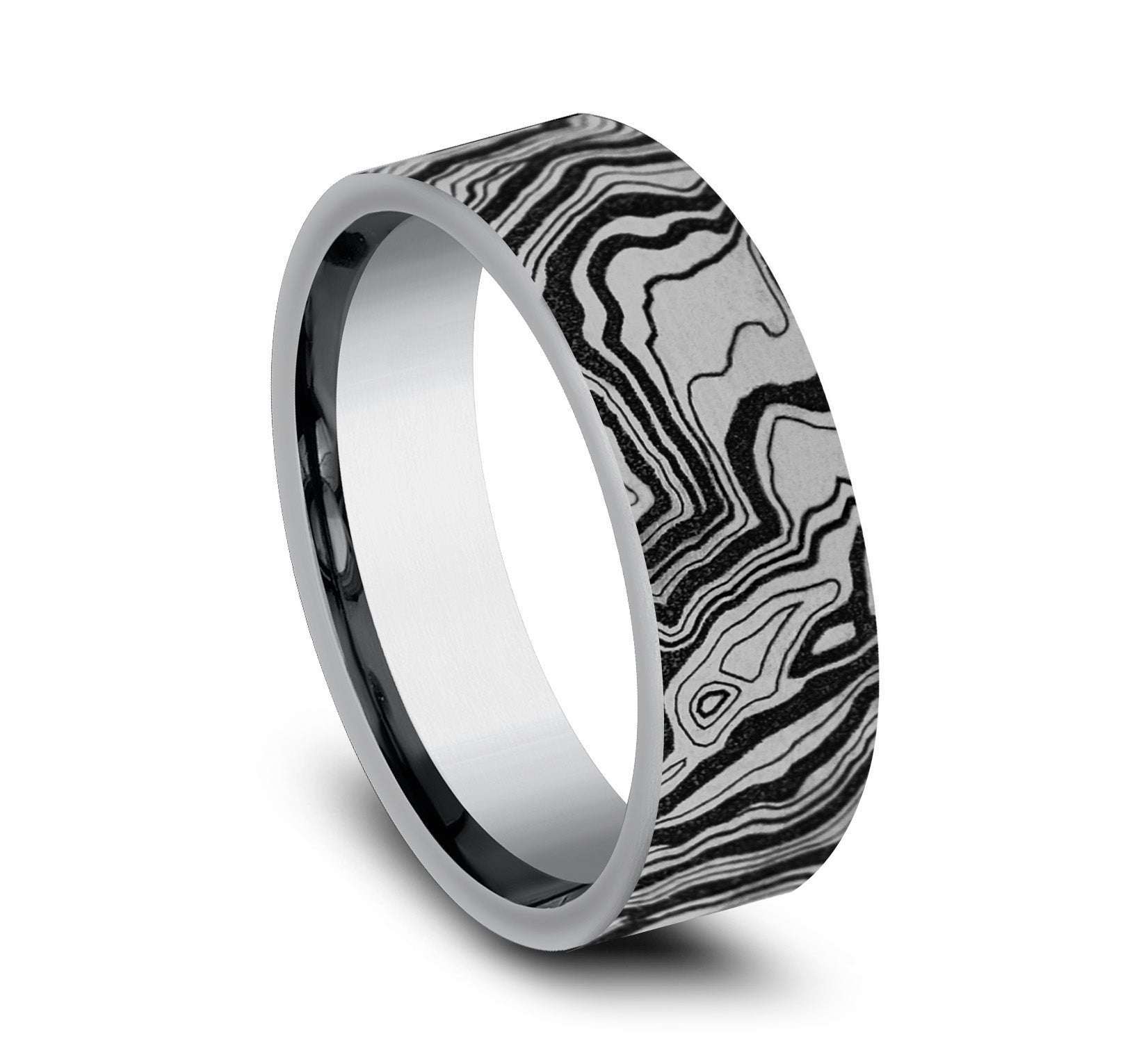 THE EXPLORER 7mm, Comfort fit, Tungsten, Topography pattern