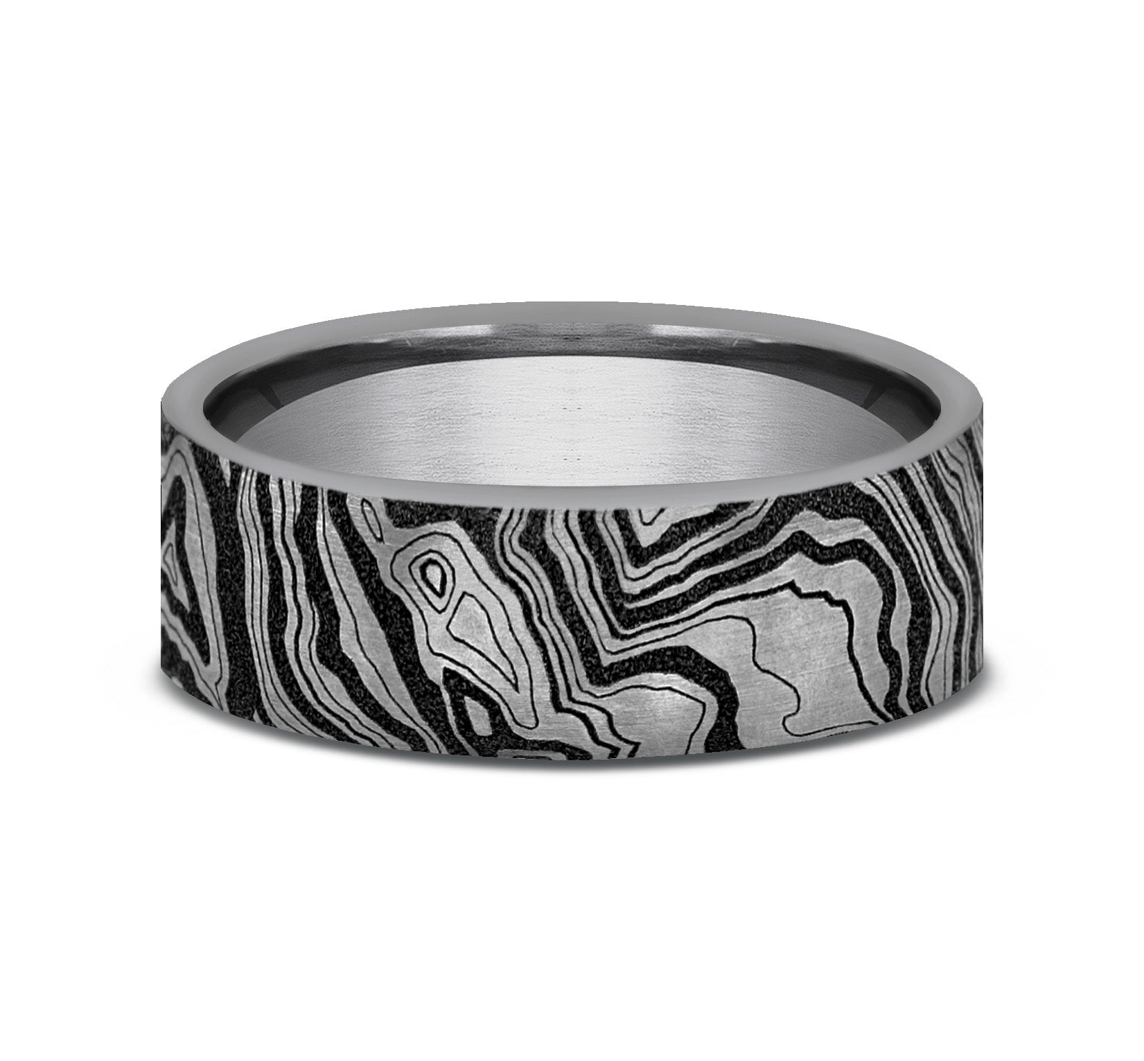 THE EXPLORER 7mm, Comfort fit, Tungsten, Topography pattern