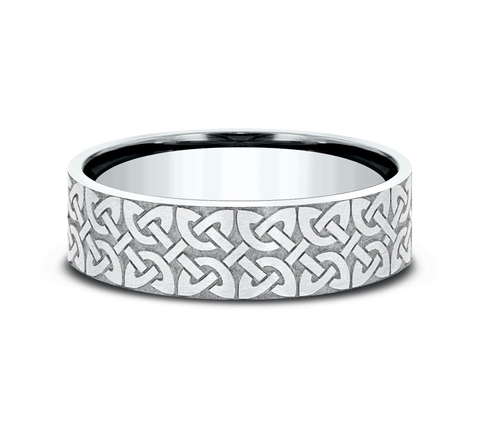 THE BLARNEY 7mm, Comfort fit, Platinum, Quaternary knot designed center