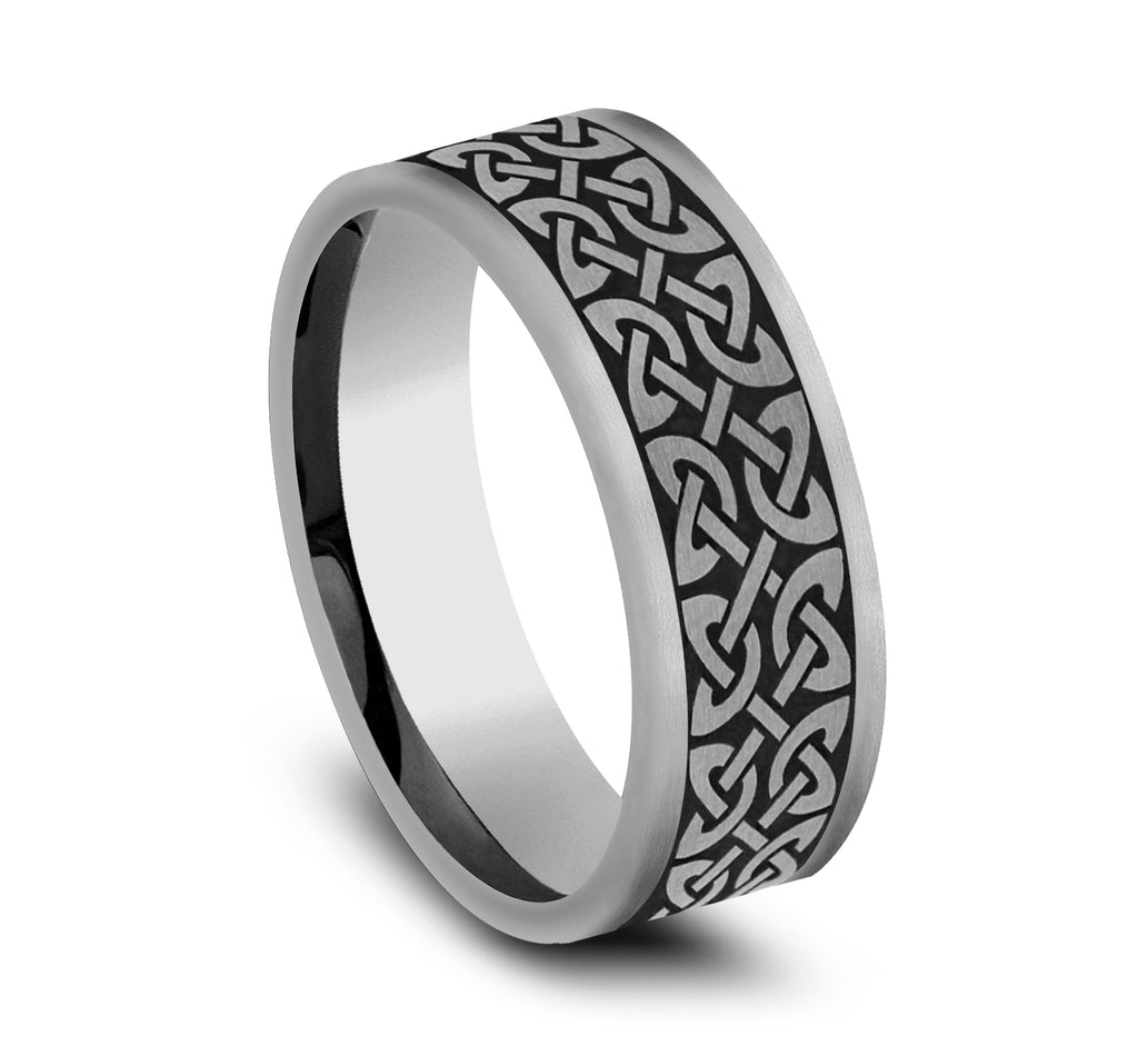 THE BLARNEY 7mm, Comfort fit, Tungsten, Quaternary knot designed center