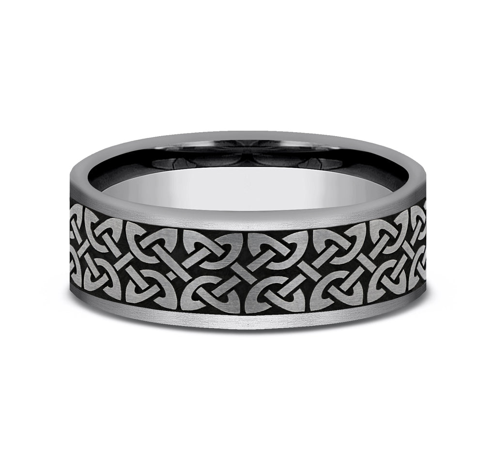 THE BLARNEY 7mm, Comfort fit, Tungsten, Quaternary knot designed center