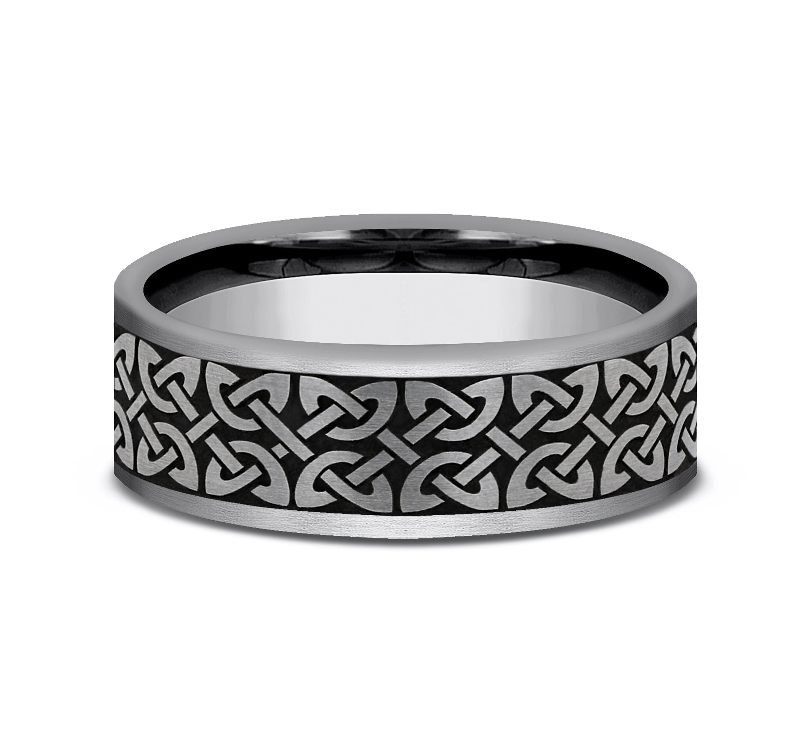 THE BLARNEY 7mm, Comfort fit, Tungsten, Quaternary knot designed center