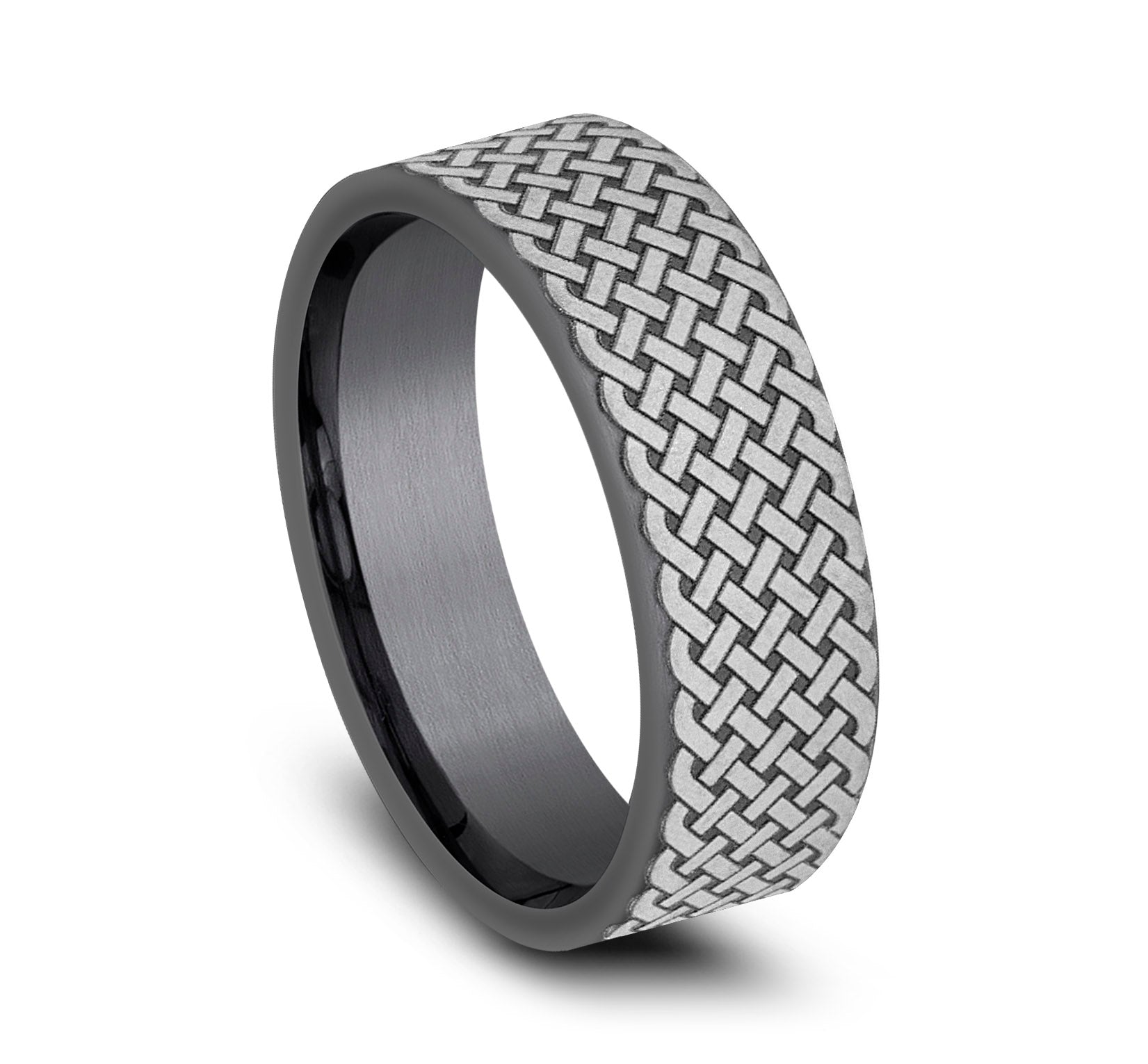 THE ENNIS 7mm, Comfort fit, Darkened Tantalum, Triple Celtic knot design