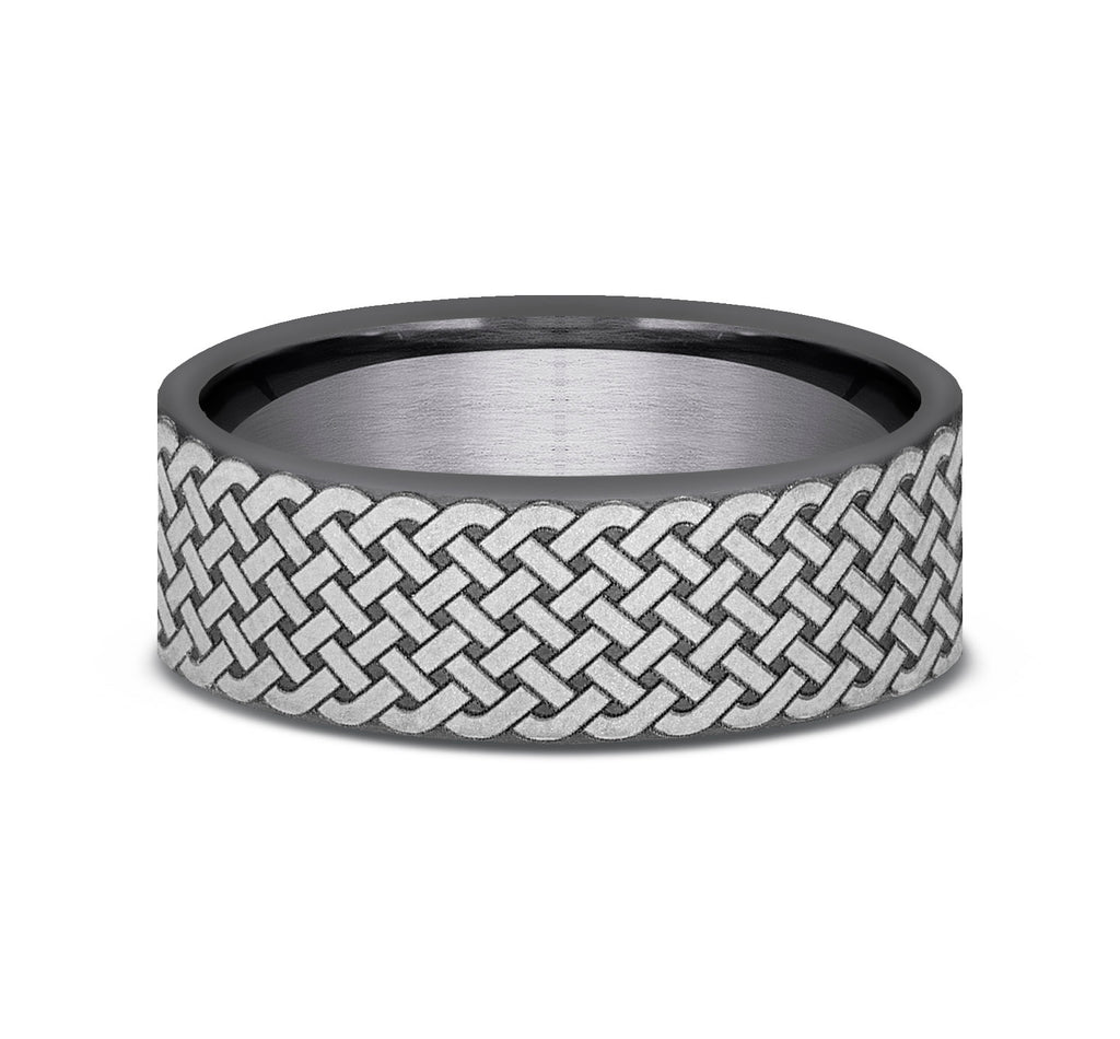 THE ENNIS 7mm, Comfort fit, Darkened Tantalum, Triple Celtic knot design