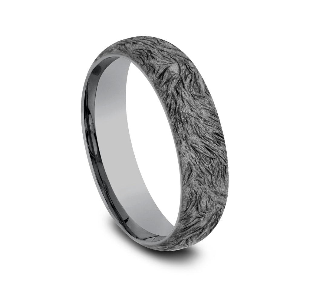 THE TAMLIN 6mm, Comfort fit, Grey Tantalum, Lion mane texture