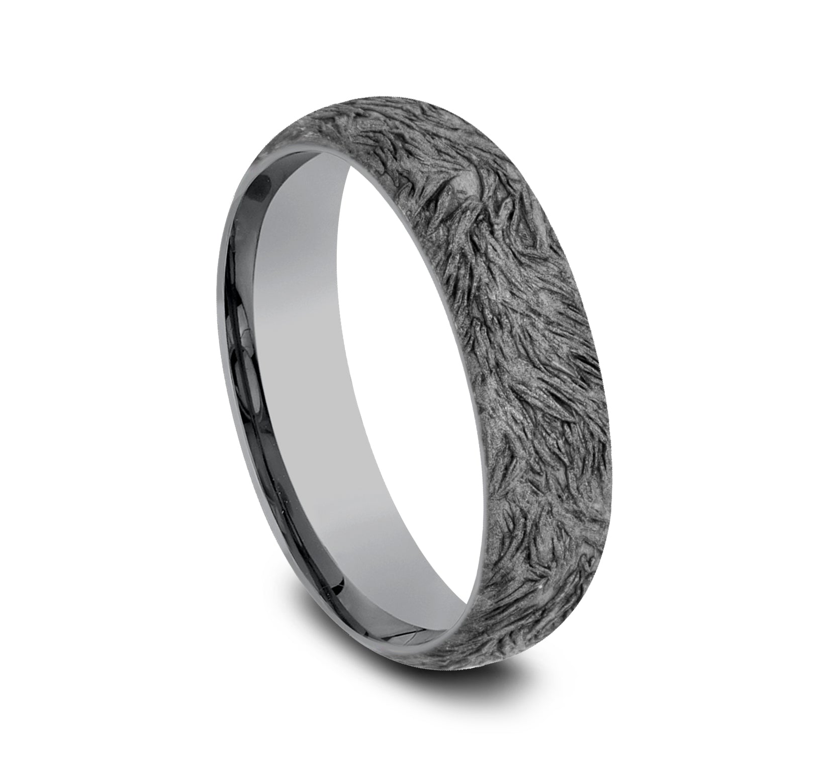 THE TAMLIN 6mm, Comfort fit, Grey Tantalum, Lion mane texture