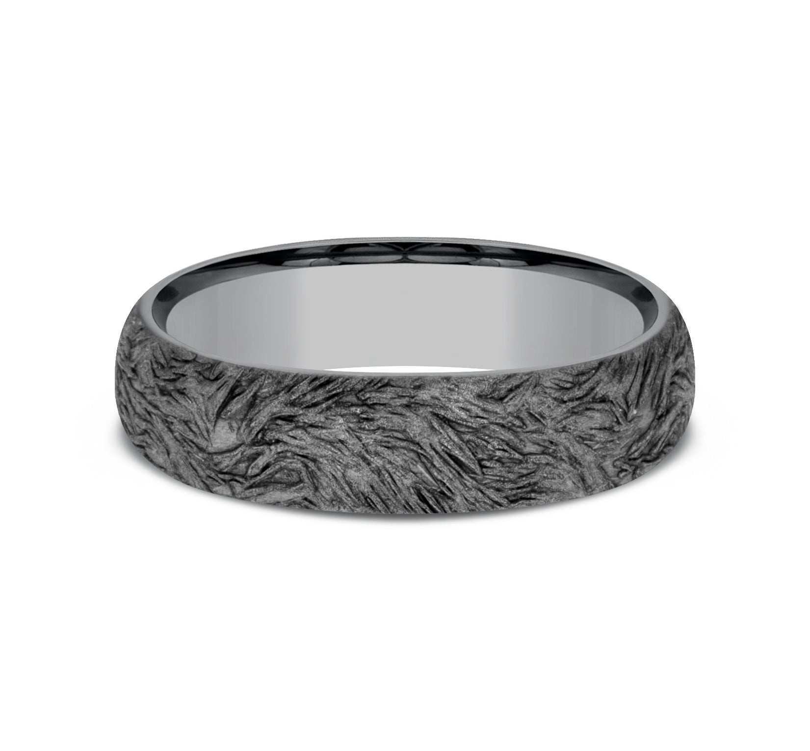 THE TAMLIN 6mm, Comfort fit, Grey Tantalum, Lion mane texture