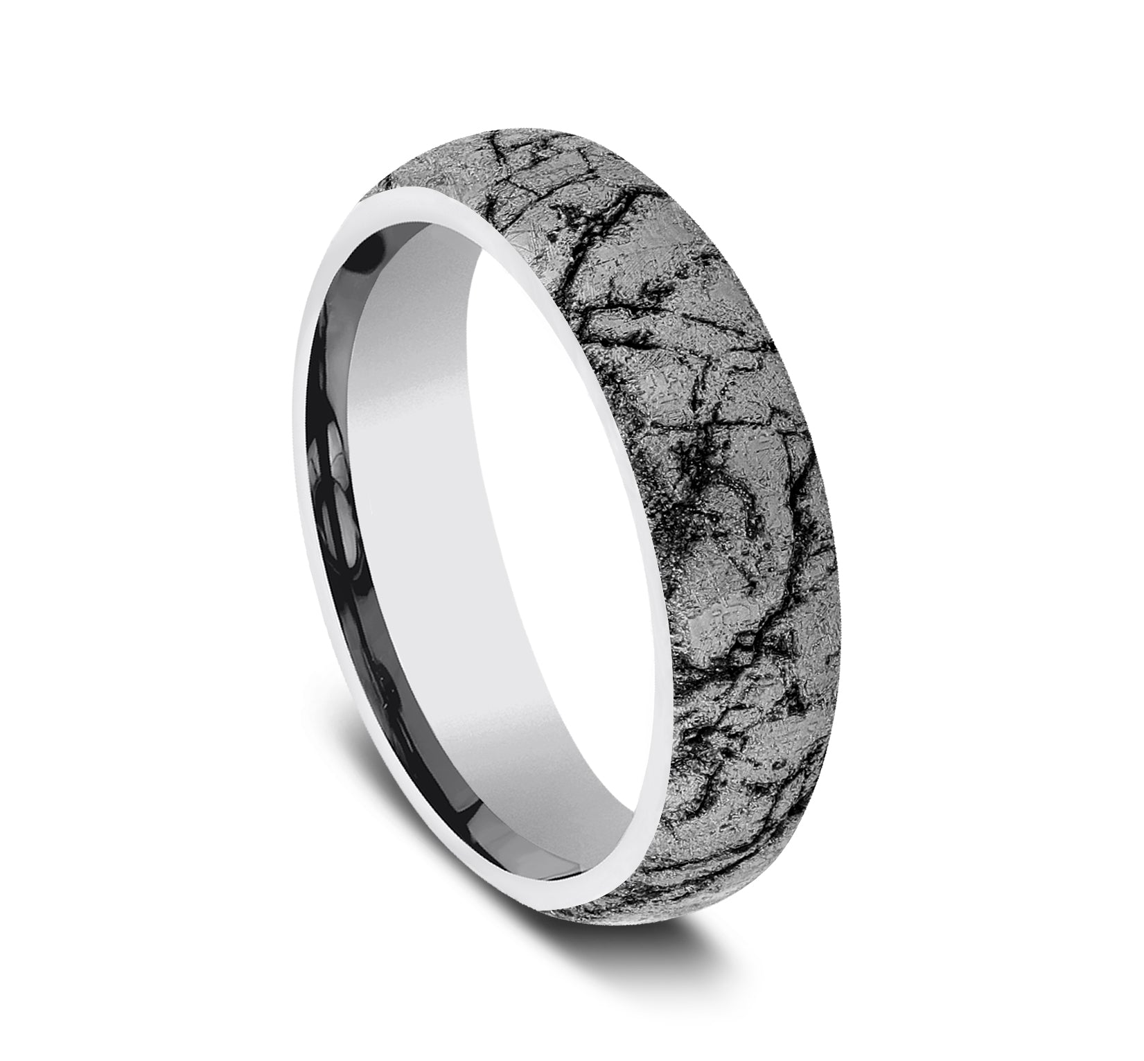 THE PARTHENON 6mm, Comfort fit, Tungsten, Marble pattern