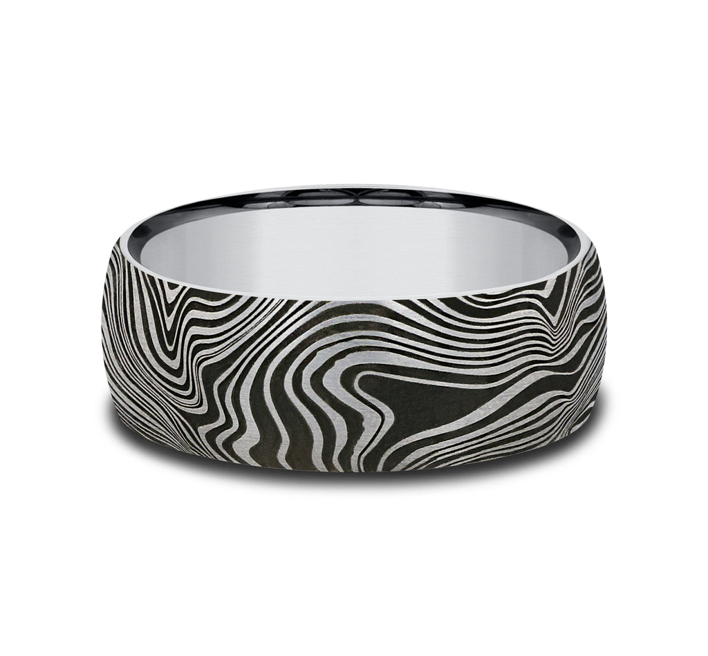 THE GLADIATOR 8mm, Comfort fit, Tungsten, Marble pattern