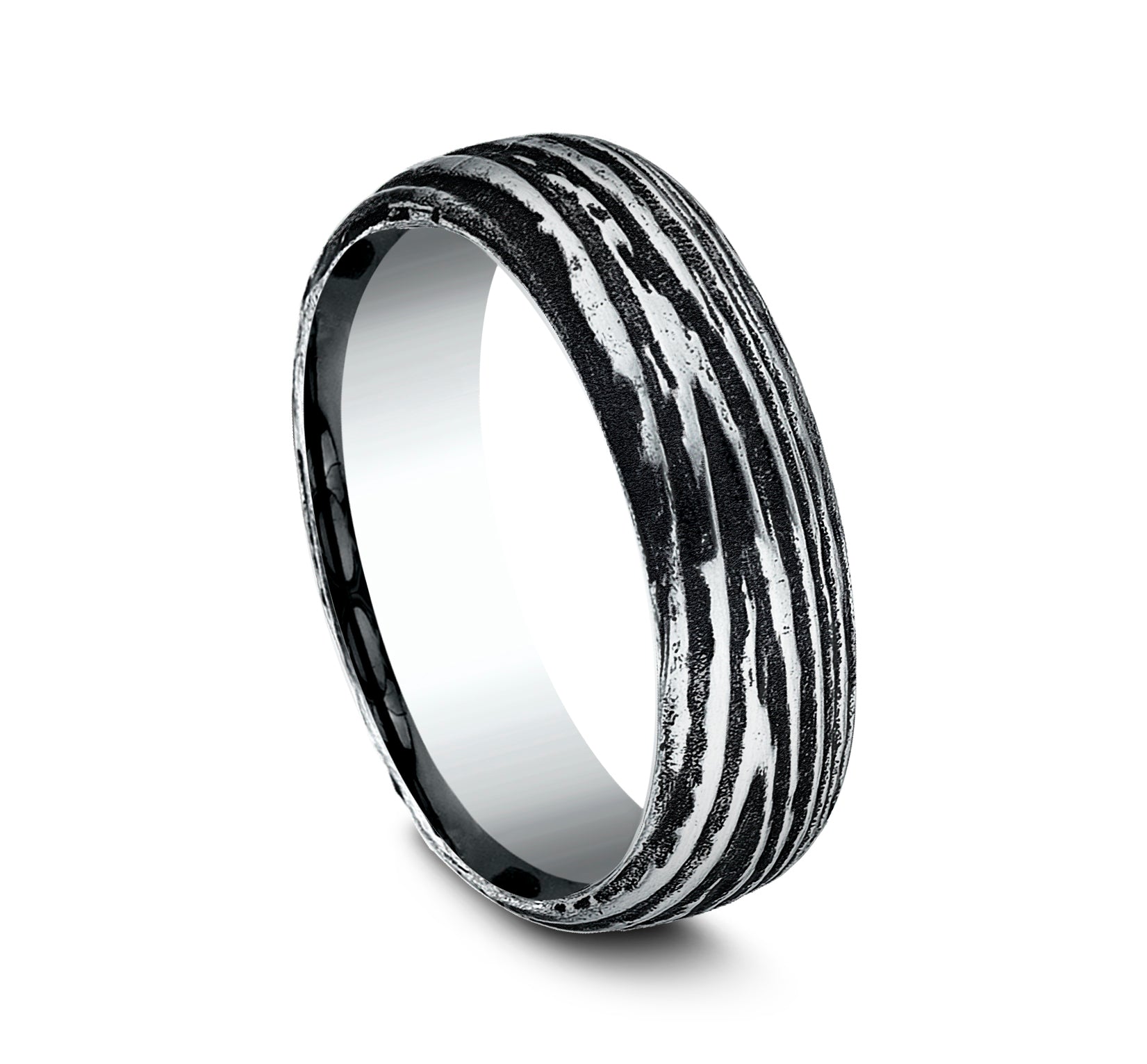 THE LARCH 7.5mm, Comfort fit, Black Cobalt, Horizontal bark pattern
