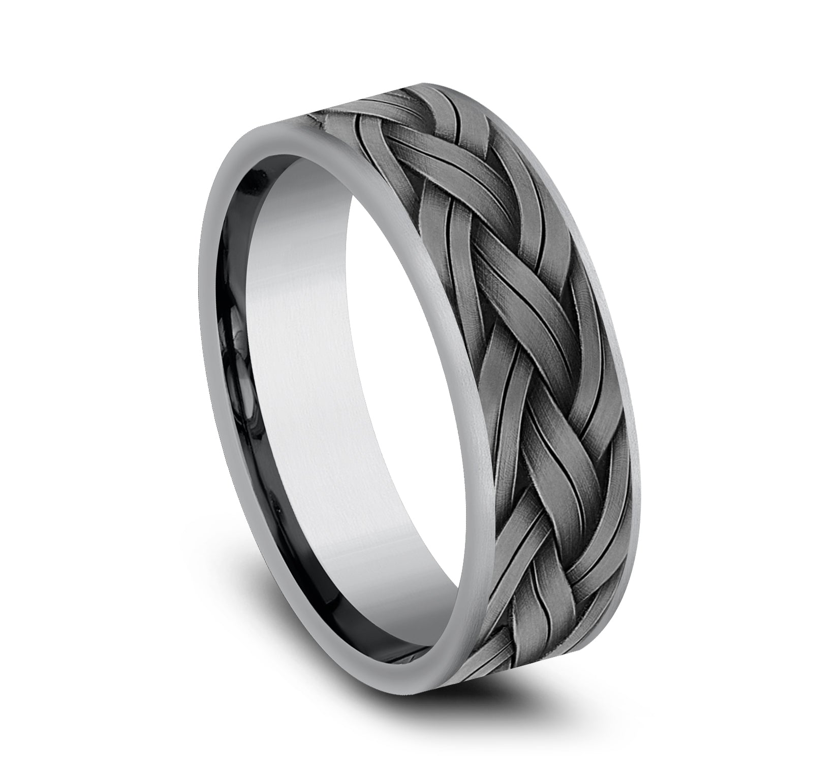 THE ROPE 7mm, Comfort fit, Grey Tantalum, Braided rope pattern