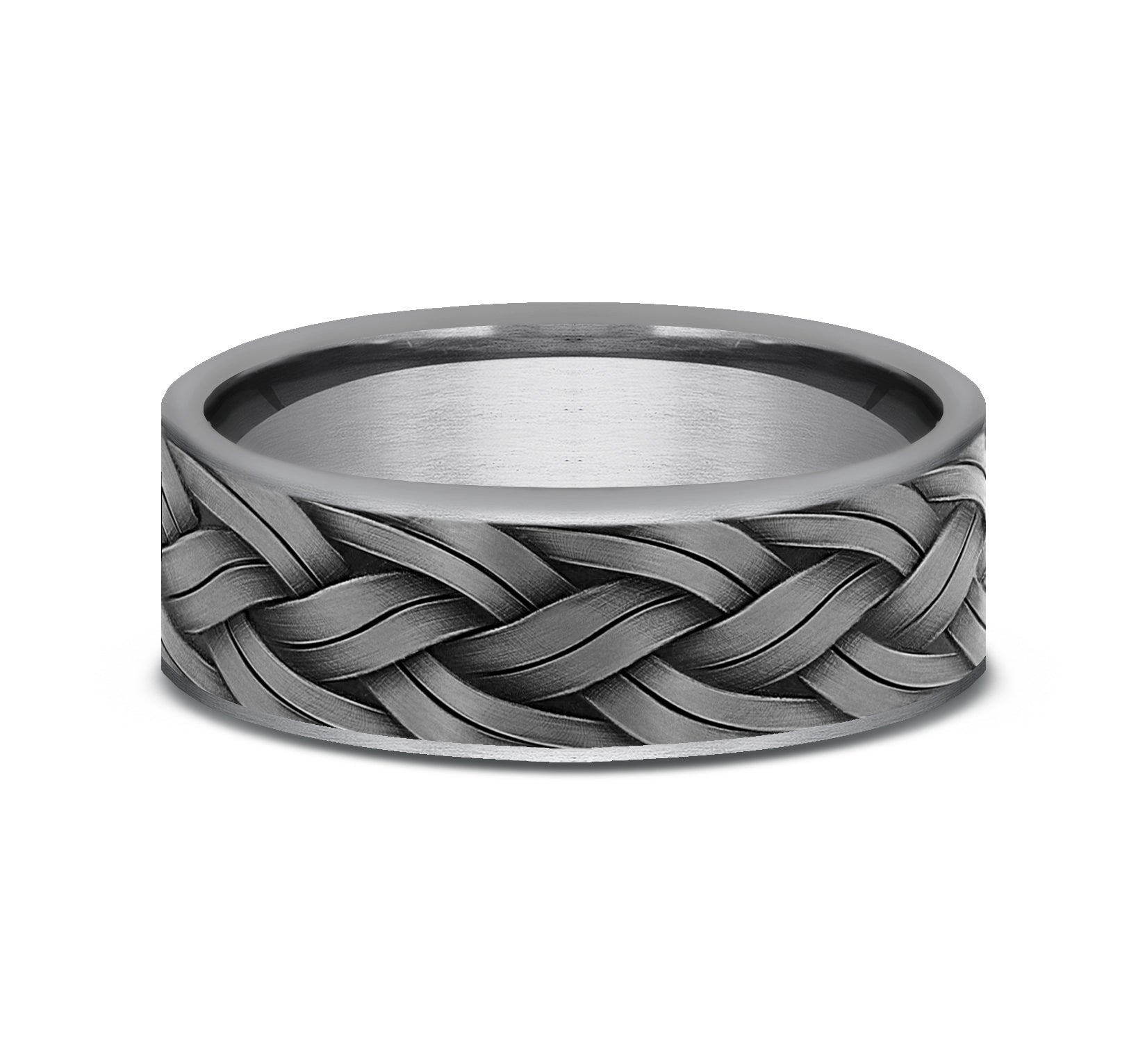 THE ROPE 7mm, Comfort fit, Grey Tantalum, Braided rope pattern