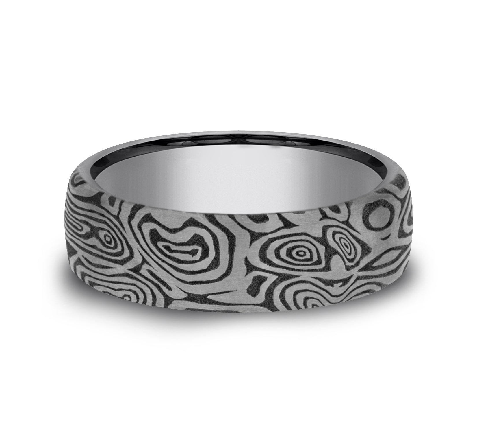 THE VORTEX 6.5mm, European comfort fit, Grey Tantalum, Unique Tamascus design