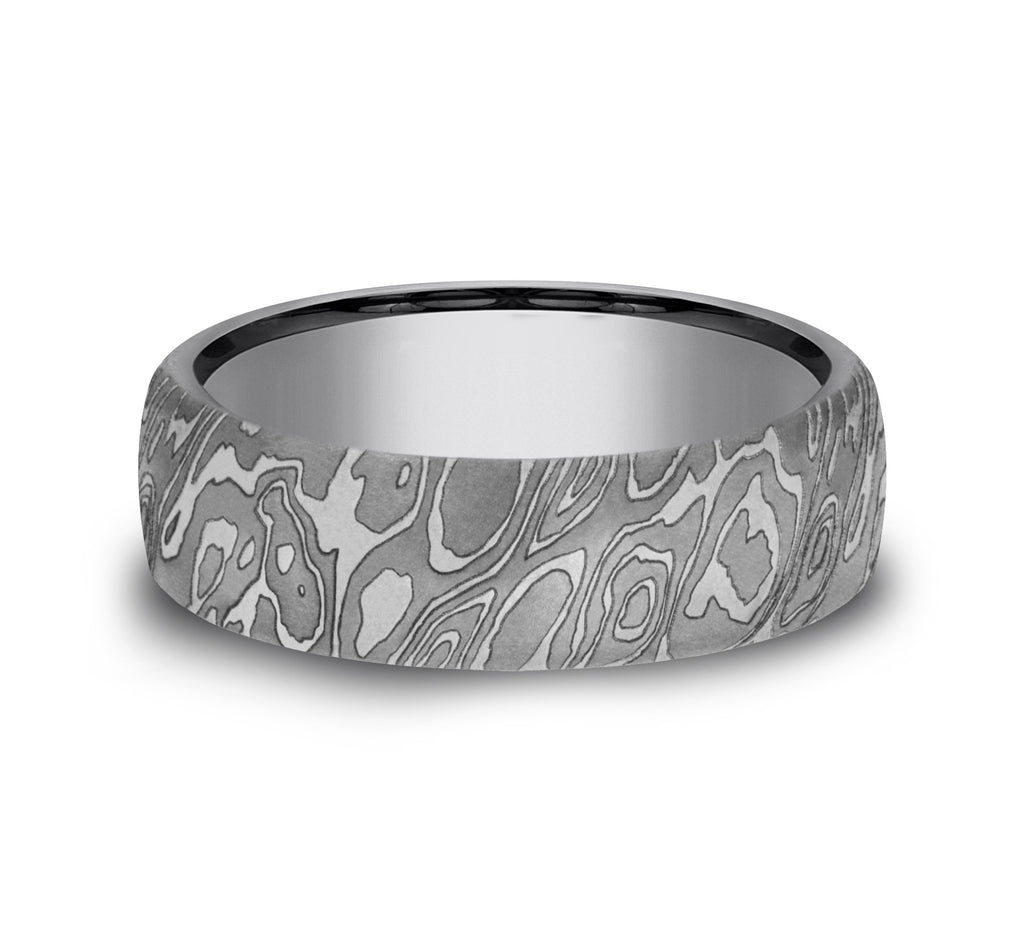THE WILD 6.5mm, European comfort fit, Grey Tantalum, Unique Tamascus design