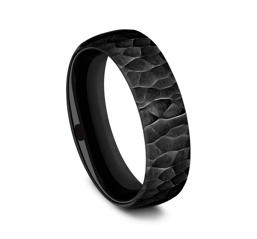 THE SHREDDER 6.5mm, European comfort fit, Black Titanium, Hammered finish