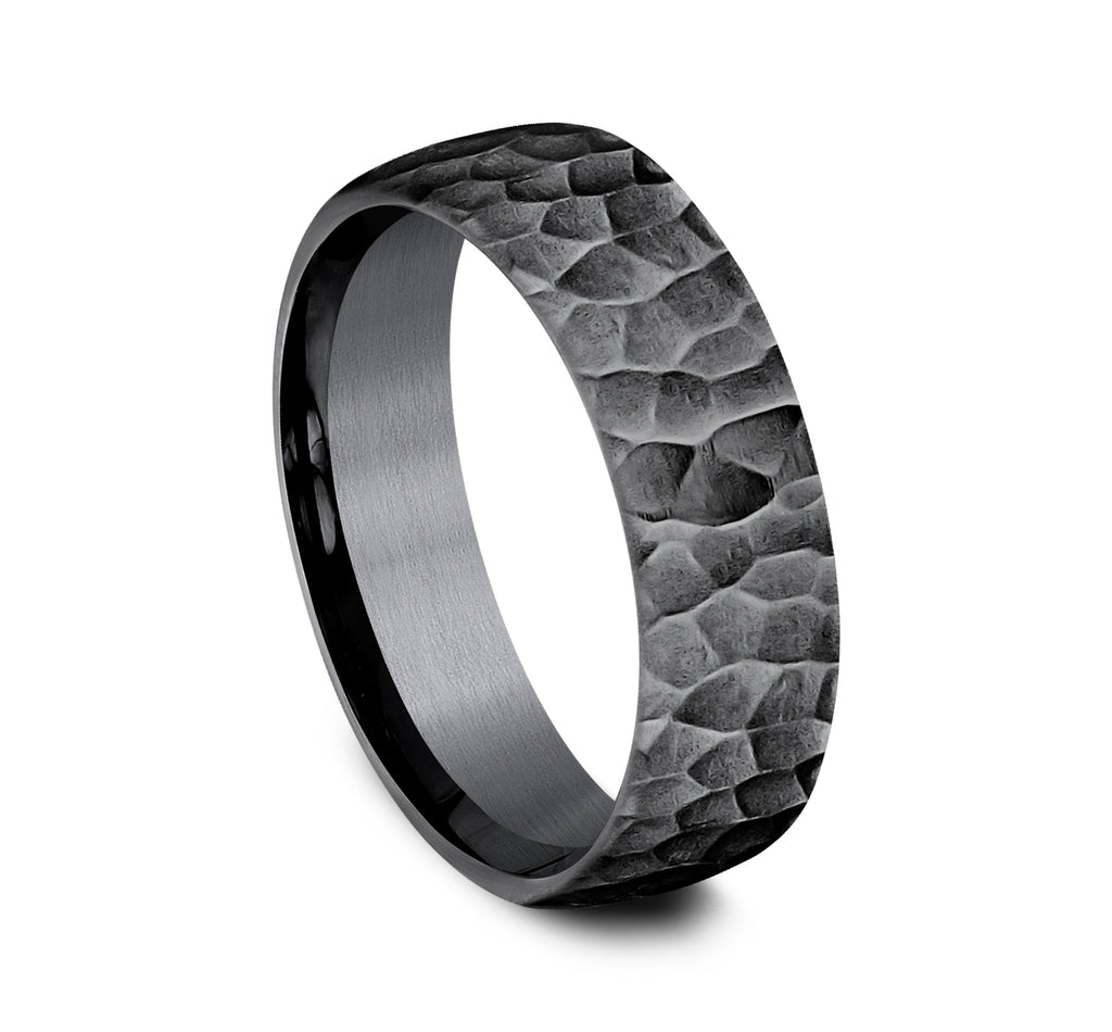 THE SHREDDER 6.5mm, European comfort fit, Darkened Tantalum, Hammered finish