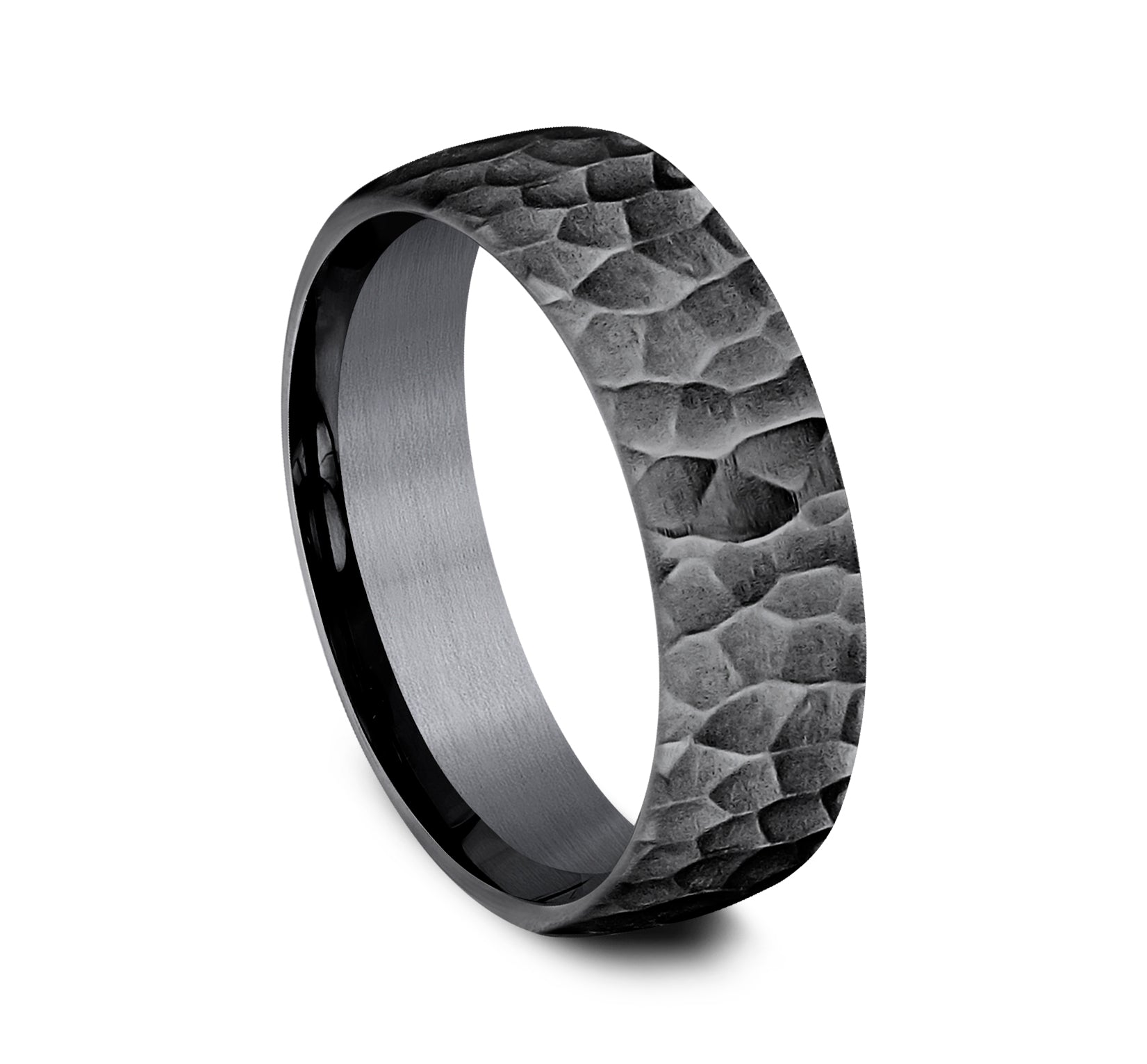 THE SHREDDER 6.5mm, European comfort fit, Darkened Tantalum, Hammered finish