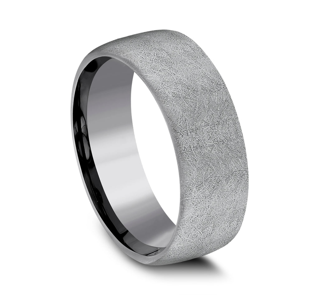 THE AURORA 8mm, European comfort fit, Grey Tantalum, Swirl finish
