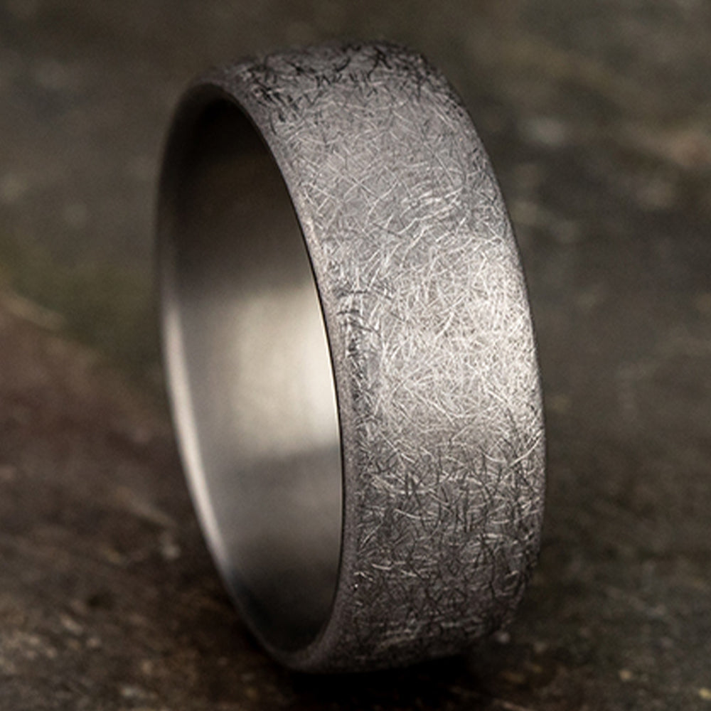 THE AURORA 8mm, European comfort fit, Grey Tantalum, Swirl finish