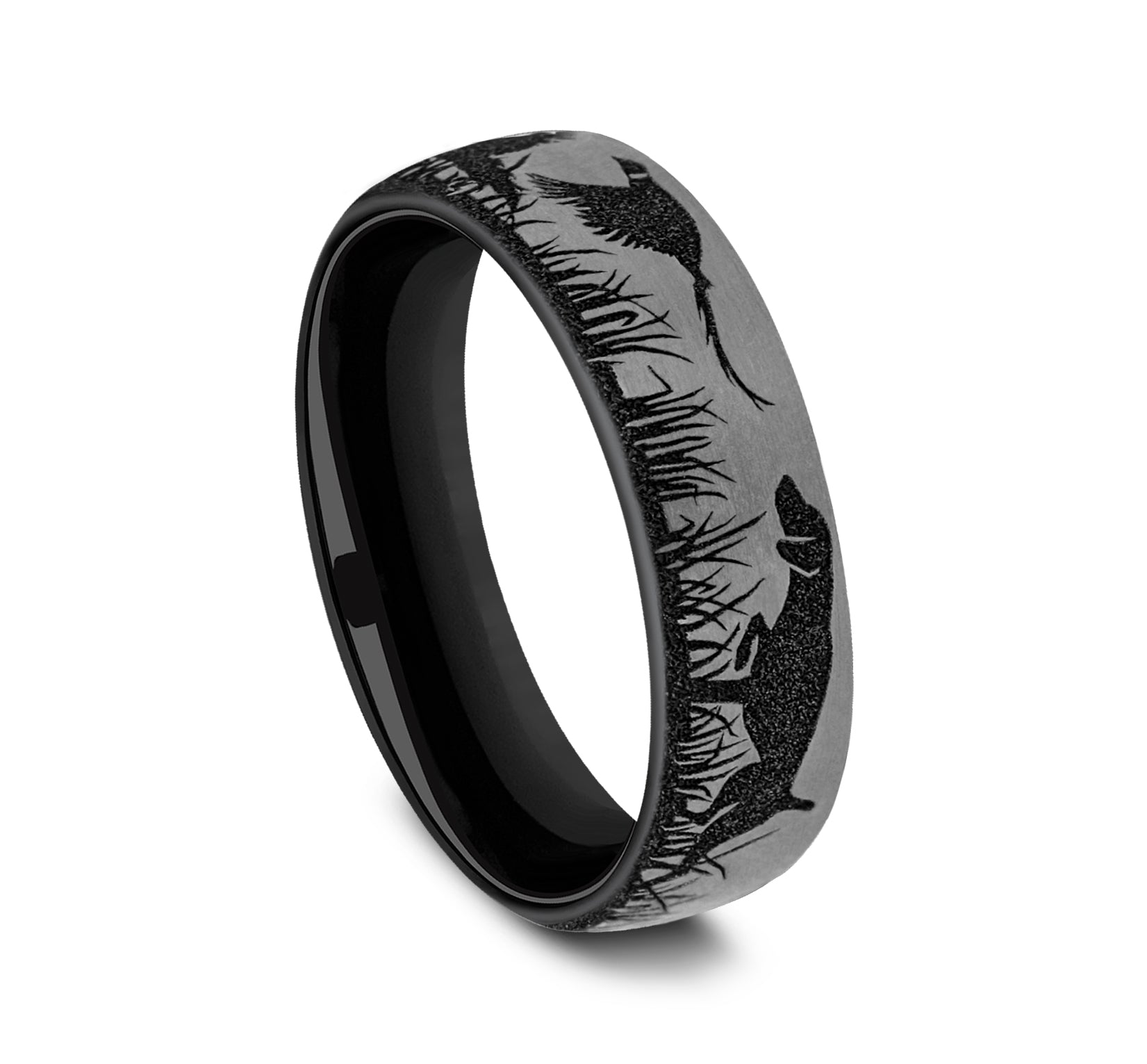 THE POINTER 6.5mm, European comfort fit, Grey/Black Titanium, Pointer and pheasant scenic design
