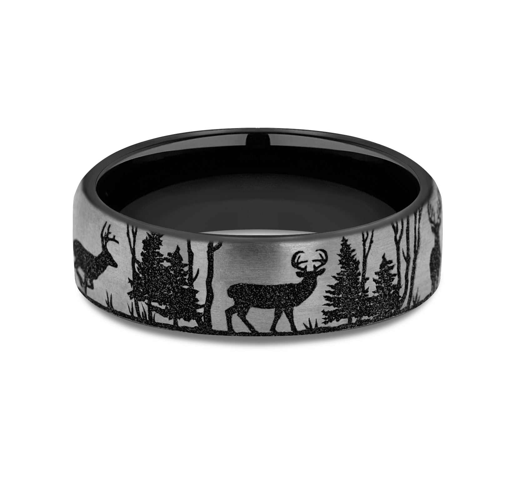 THE WHITETAIL 6.5mm, European comfort fit, Grey/Black Titanium, Forest scenic design