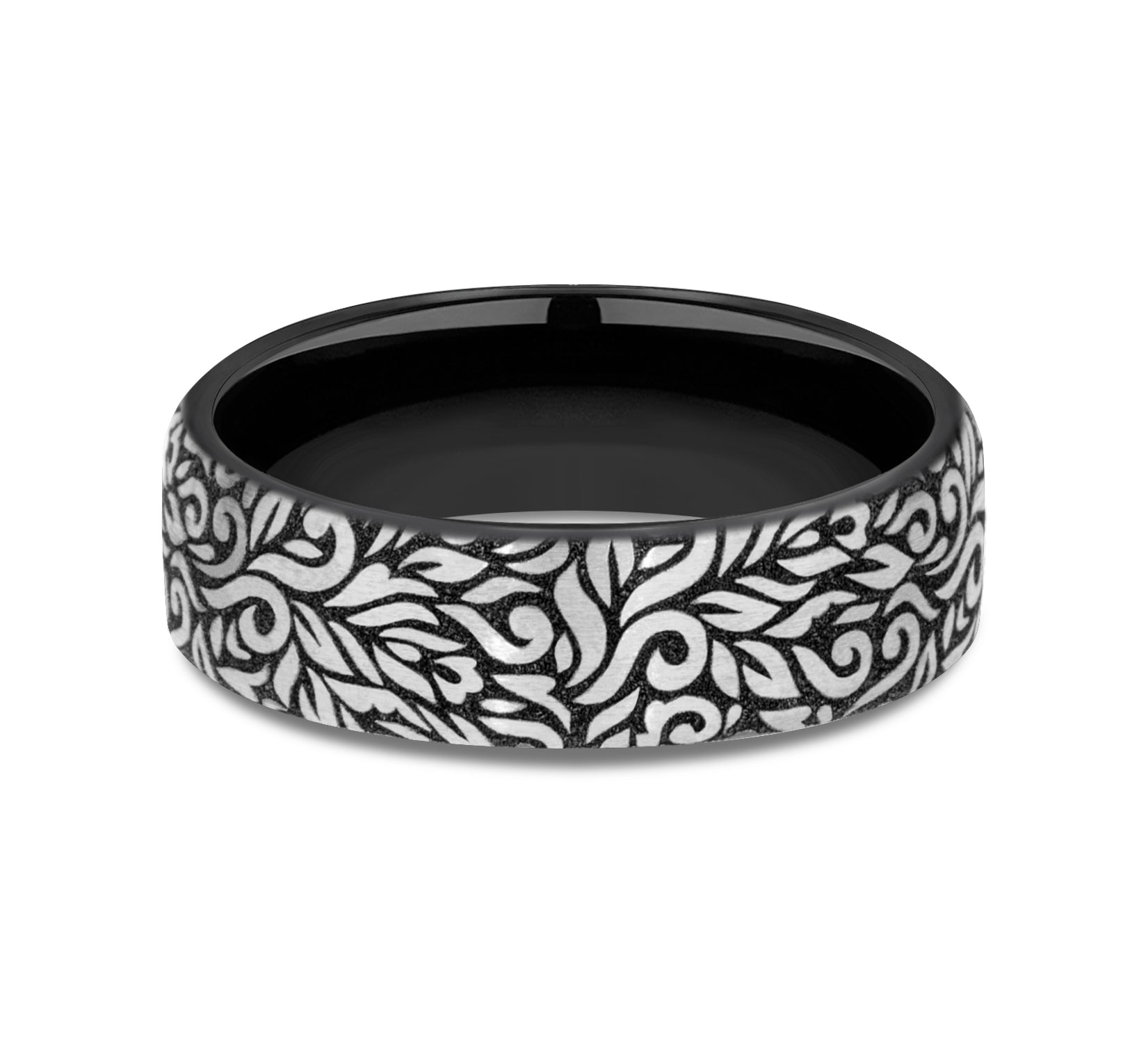 THE RANCH 6.5mm, European comfort fit, Grey and Black Titanium, Paisley pattern