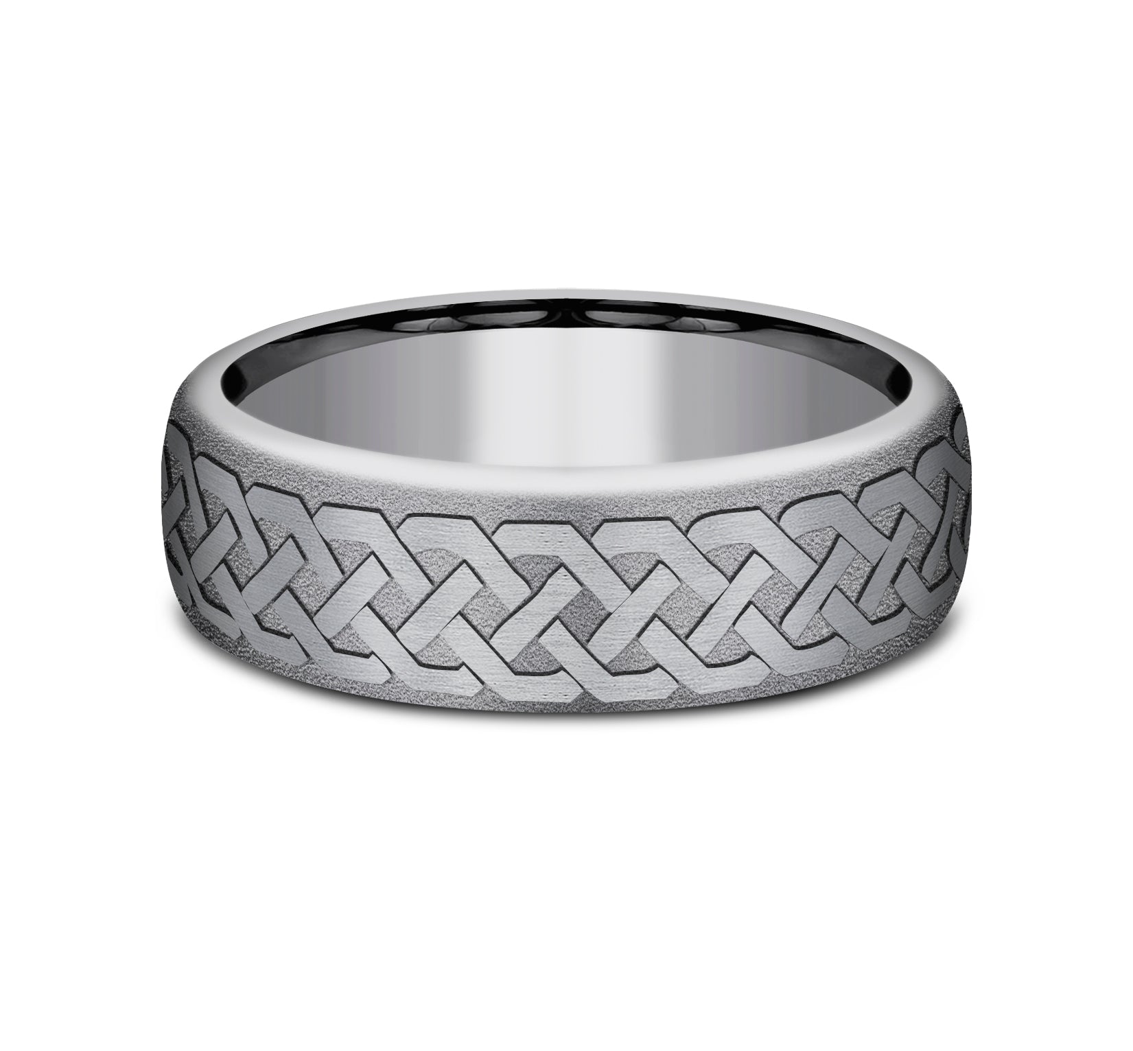 THE ADARE 6.5mm, European comfort fit, Grey Tantalum, Celtic knot pattern