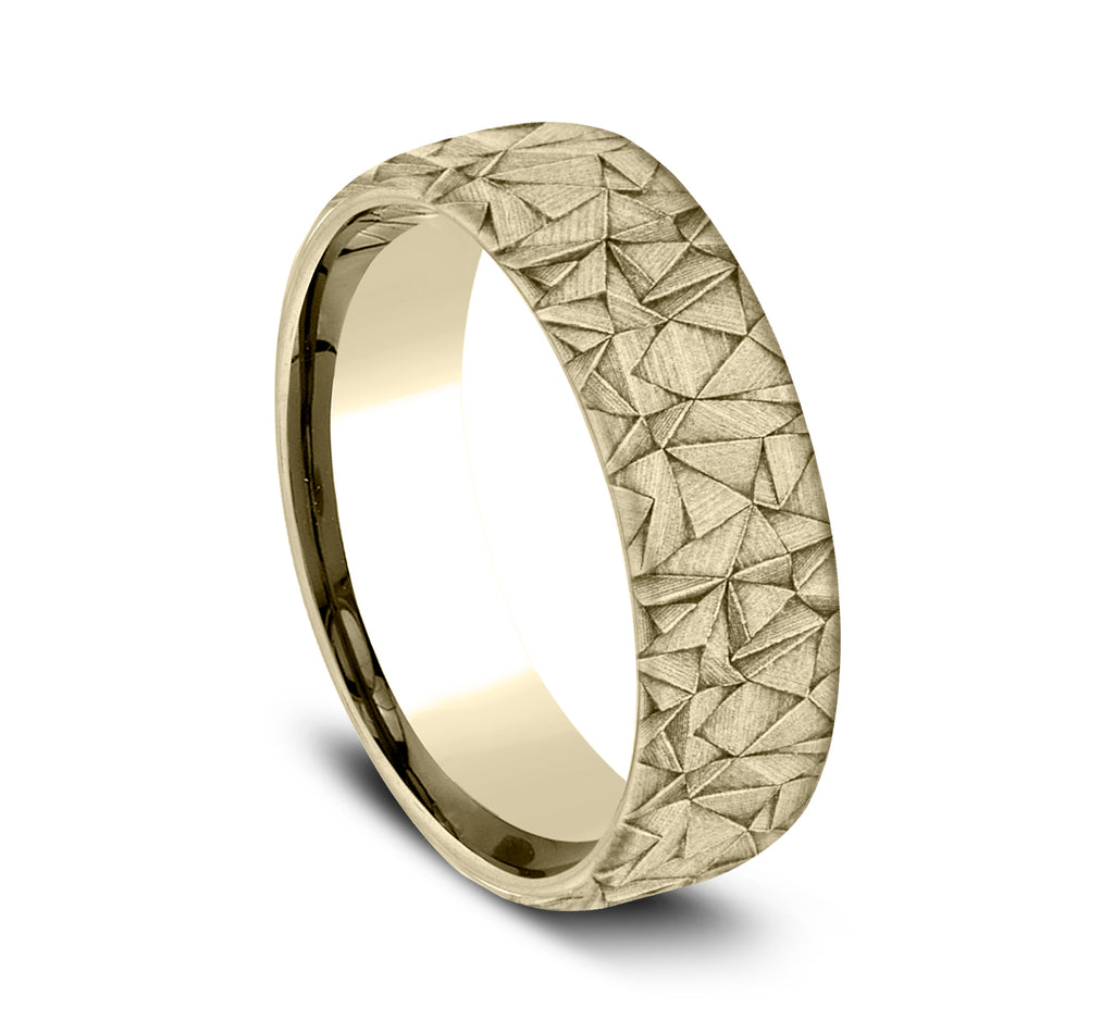 THE KALEIDOSCOPE 6.5mm, Comfort fit, 14K Yellow Gold, Kaleidoscope pattern