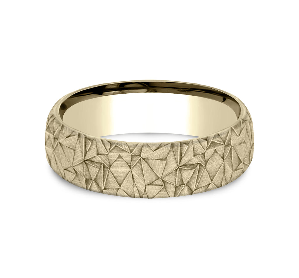 THE KALEIDOSCOPE 6.5mm, Comfort fit, 14K Yellow Gold, Kaleidoscope pattern