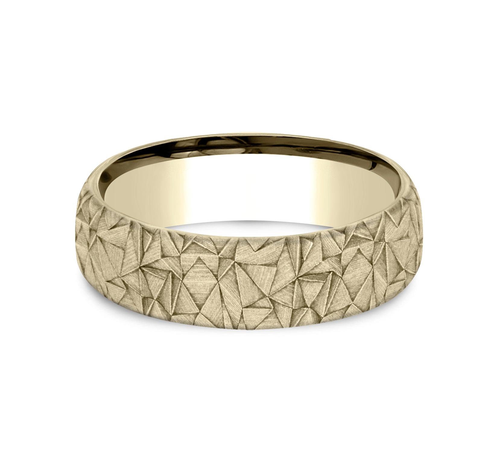 THE KALEIDOSCOPE 6.5mm, Comfort fit, 14K Yellow Gold, Kaleidoscope pattern