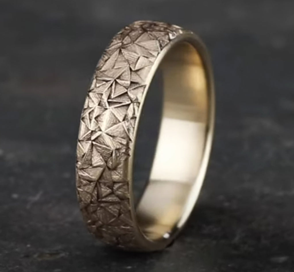 THE KALEIDOSCOPE 6.5mm, Comfort fit, 14K Yellow Gold, Kaleidoscope pattern
