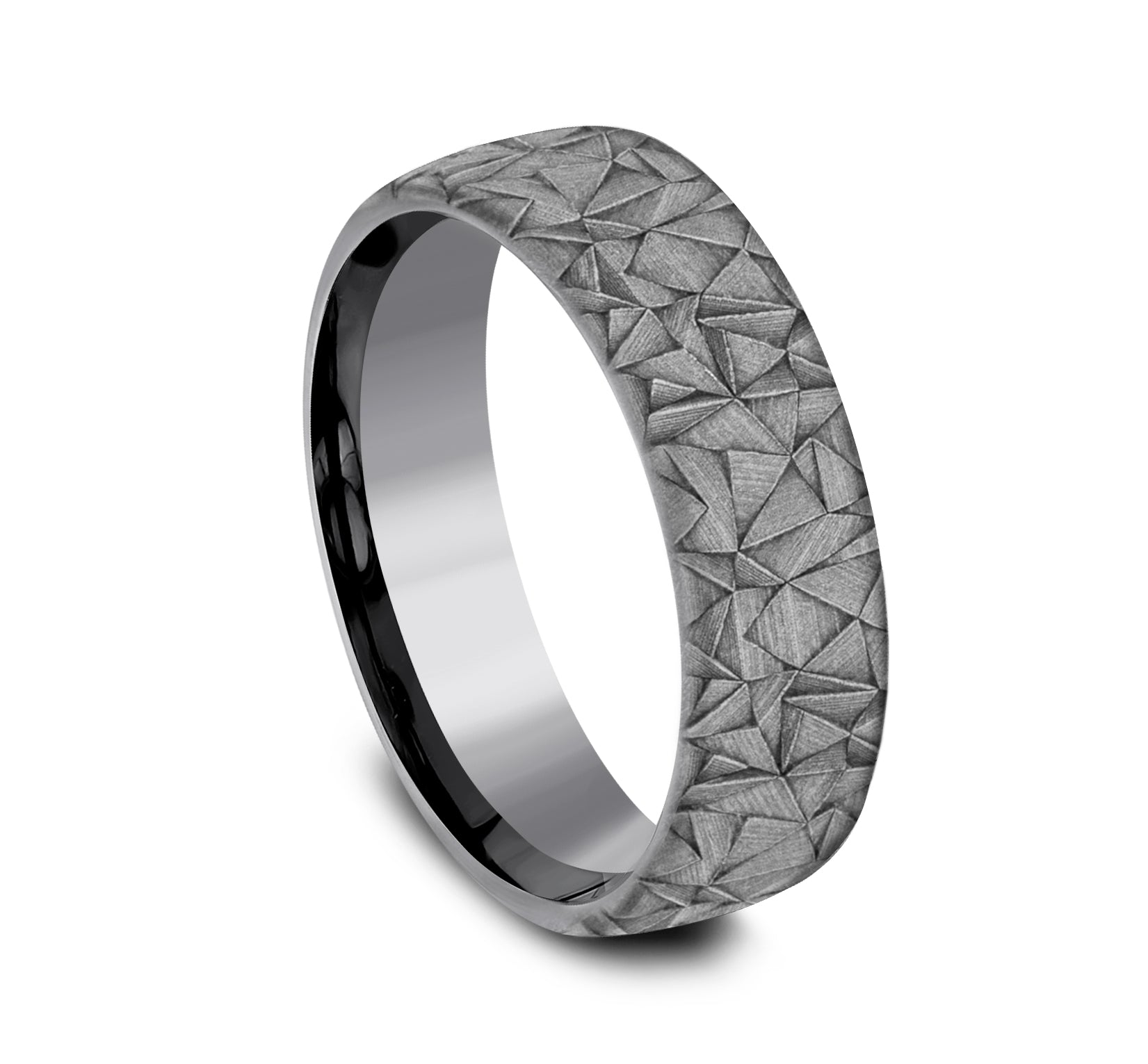 THE KALEIDOSCOPE 6.5mm, Comfort fit, Grey Tantalum, Kaleidoscope pattern