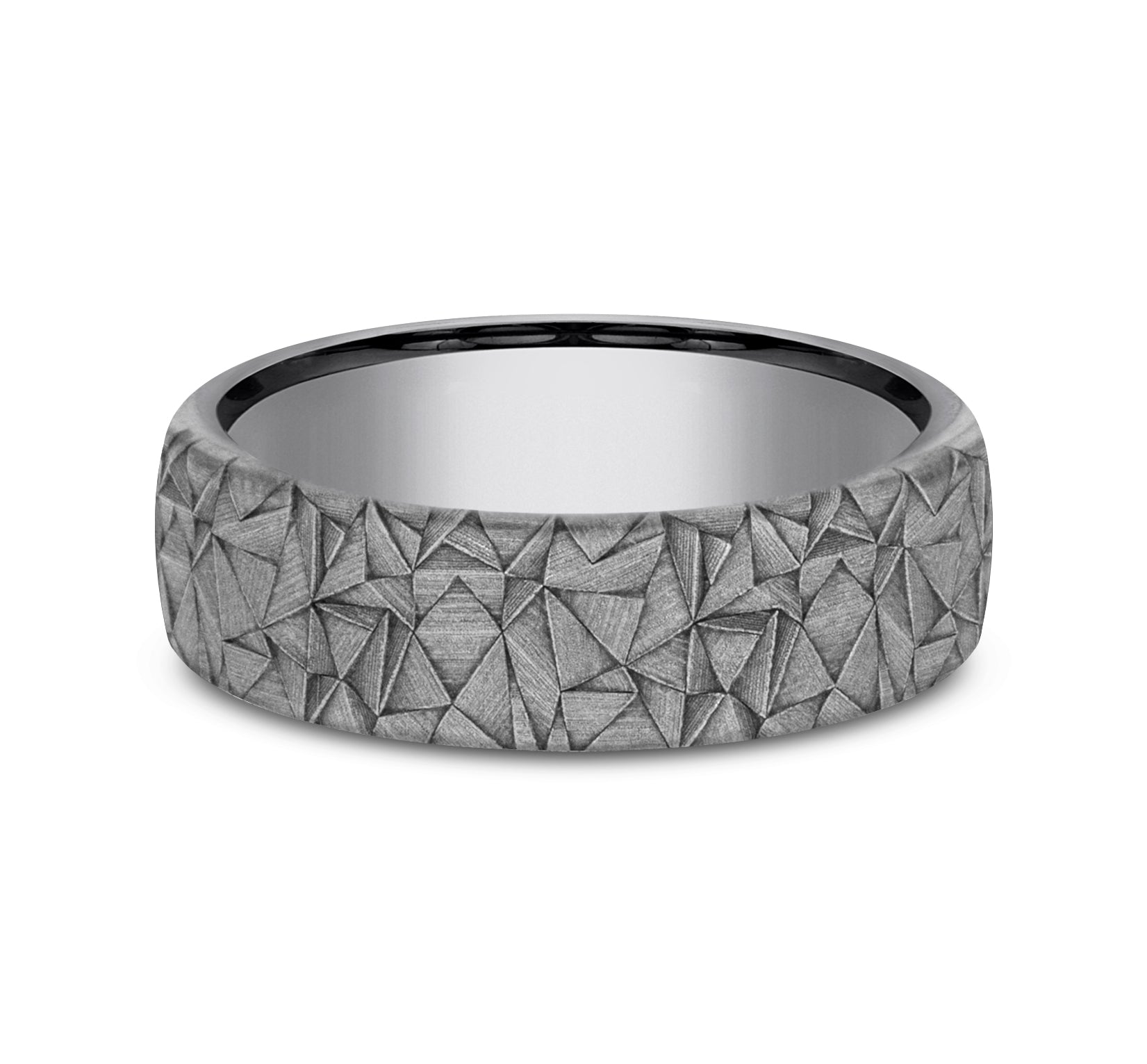 THE KALEIDOSCOPE 6.5mm, Comfort fit, Grey Tantalum, Kaleidoscope pattern