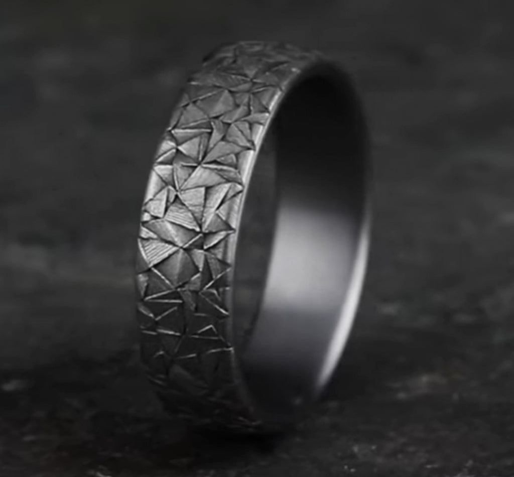 THE KALEIDOSCOPE 6.5mm, Comfort fit, Grey Tantalum, Kaleidoscope pattern