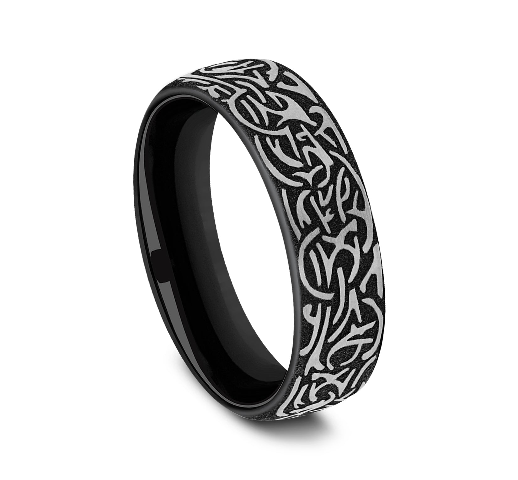 THORS HAMMER 6.5mm, European comfort fit, 14K Rose Gold and Grey-Black Titanium