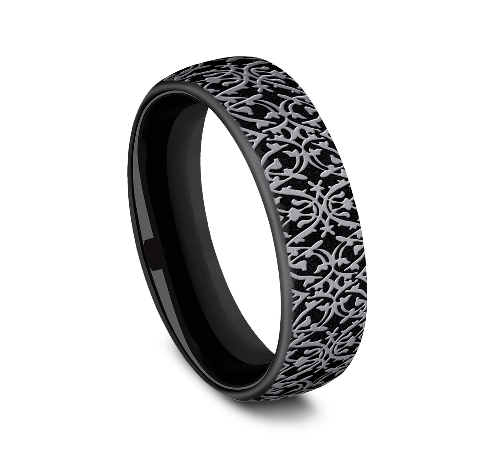 THE SULTAN 6.5mm, European comfort fit, Grey and Black Titanium, Ottoman pattern