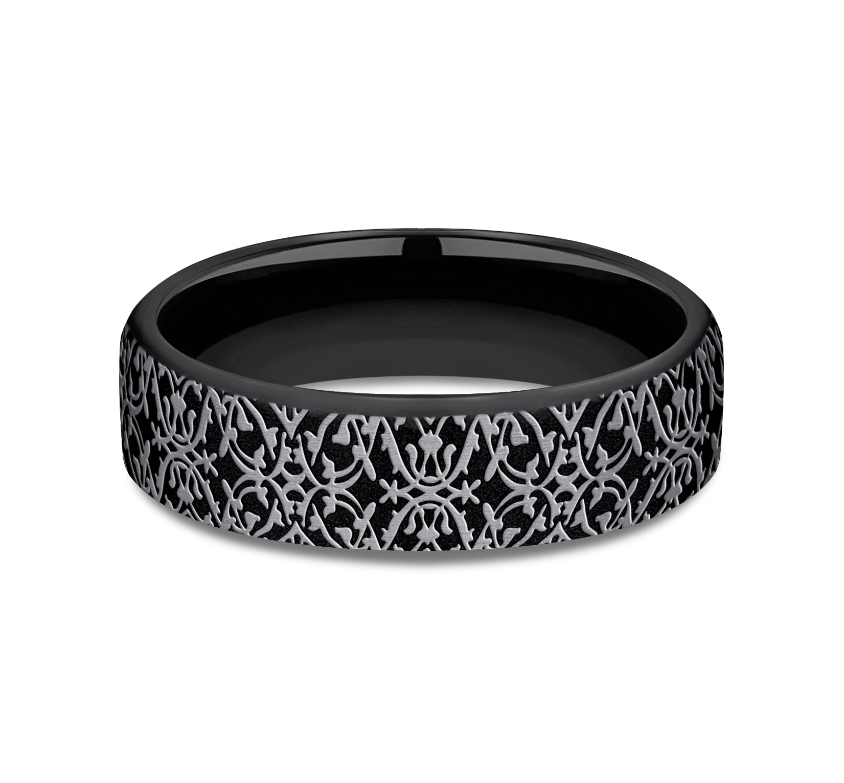 THE SULTAN 6.5mm, European comfort fit, Grey and Black Titanium, Ottoman pattern