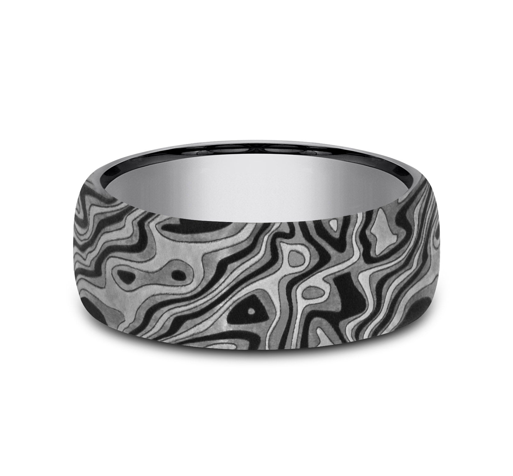 THE SWITCH 7.5mm, European comfort fit, Grey Tantalum, Mokume pattern