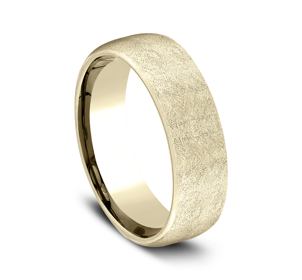 THE NEBULA 6.5mm, Lightweight comfort fit, 14K Yellow Gold, Swirl finish