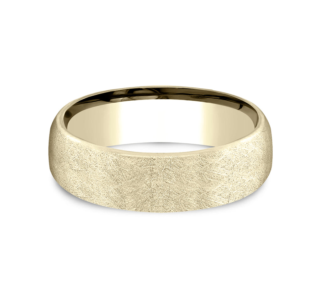 THE NEBULA 6.5mm, Lightweight comfort fit, 14K Yellow Gold, Swirl finish