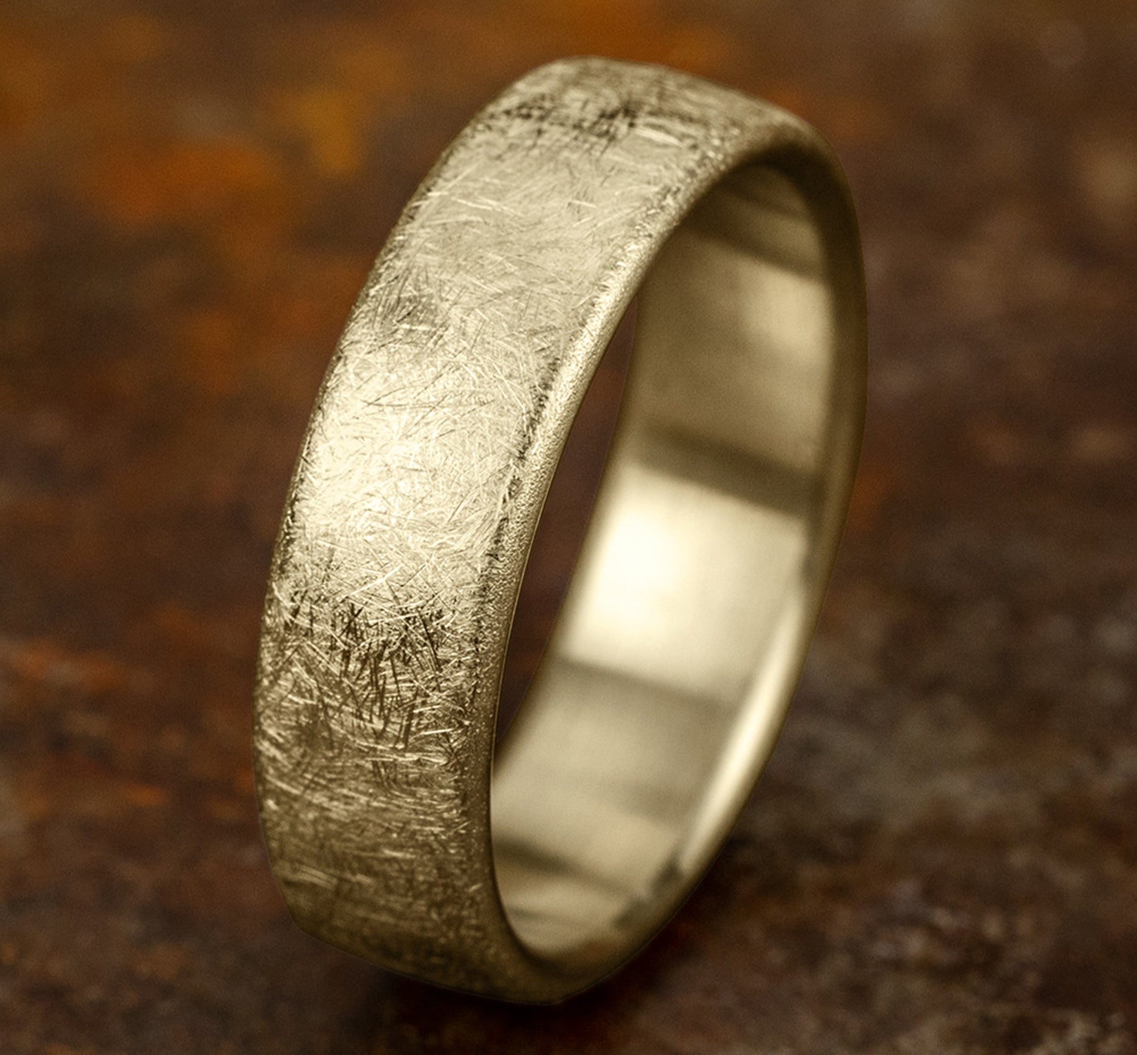 THE NEBULA 6.5mm, Lightweight comfort fit, 14K Yellow Gold, Swirl finish