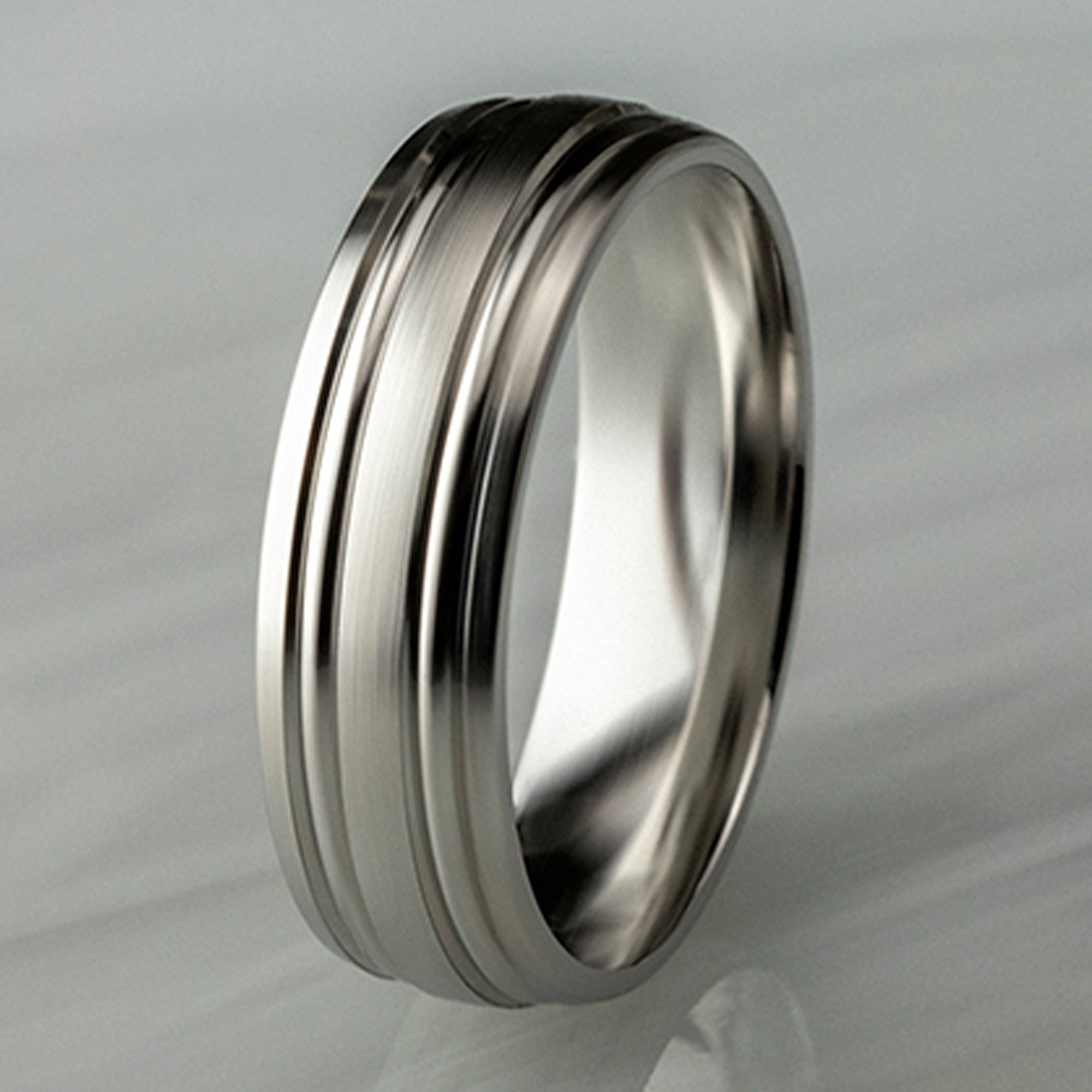 THE PULSE 6.5mm, Lightweight comfort fit, 14K White Gold, Satin finish, double polished center cuts