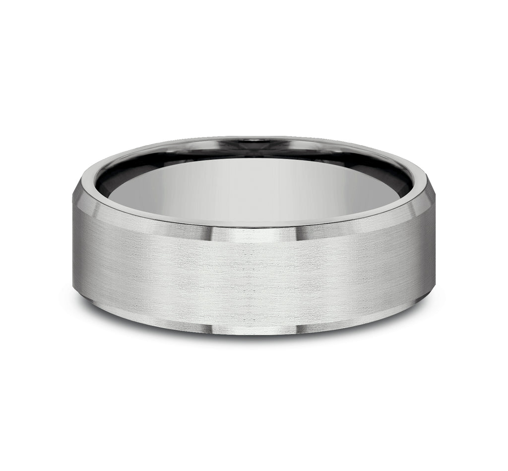 THE SQUIRE 6.5mm, Lightweight comfort fit, 14K White Gold, Satin finish, slightly beveled edges