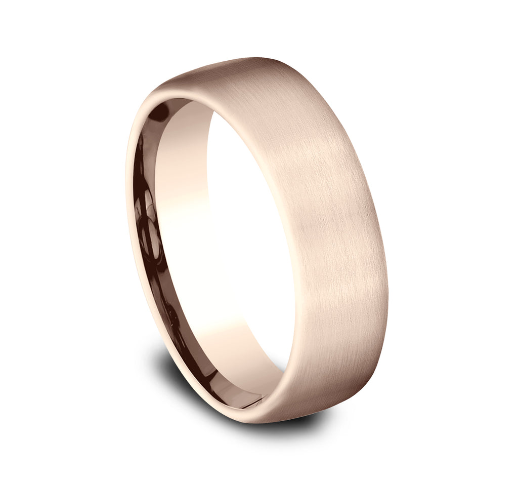 THE GENESIS 6.5mm, Lightweight comfort fit, 14K Rose Gold, Satin finish