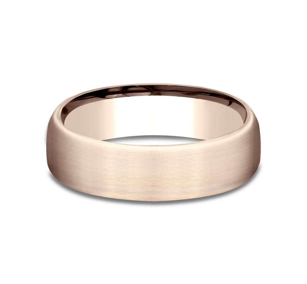 THE GENESIS 6.5mm, Lightweight comfort fit, 14K Rose Gold, Satin finish