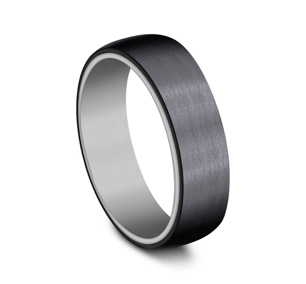 THE BARON 6.5mm, Comfort fit, Grey Tantalum and Black Titanium, Satin finish