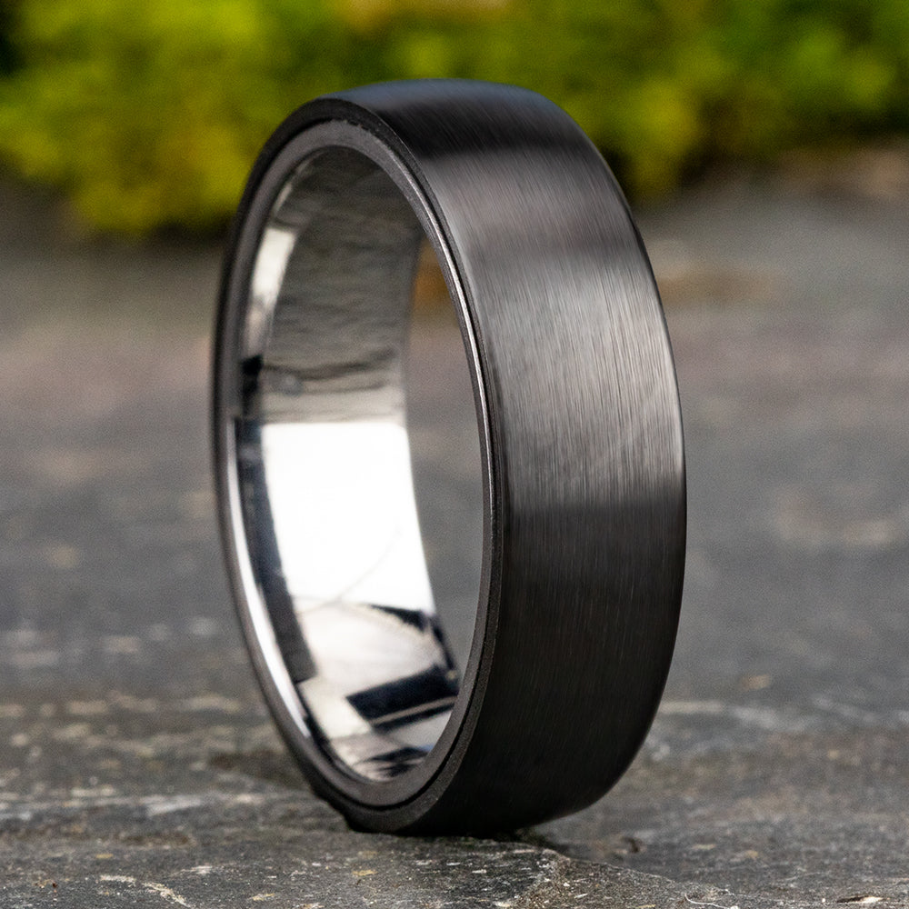 THE BARON 6.5mm, Comfort fit, Grey Tantalum and Black Titanium, Satin finish